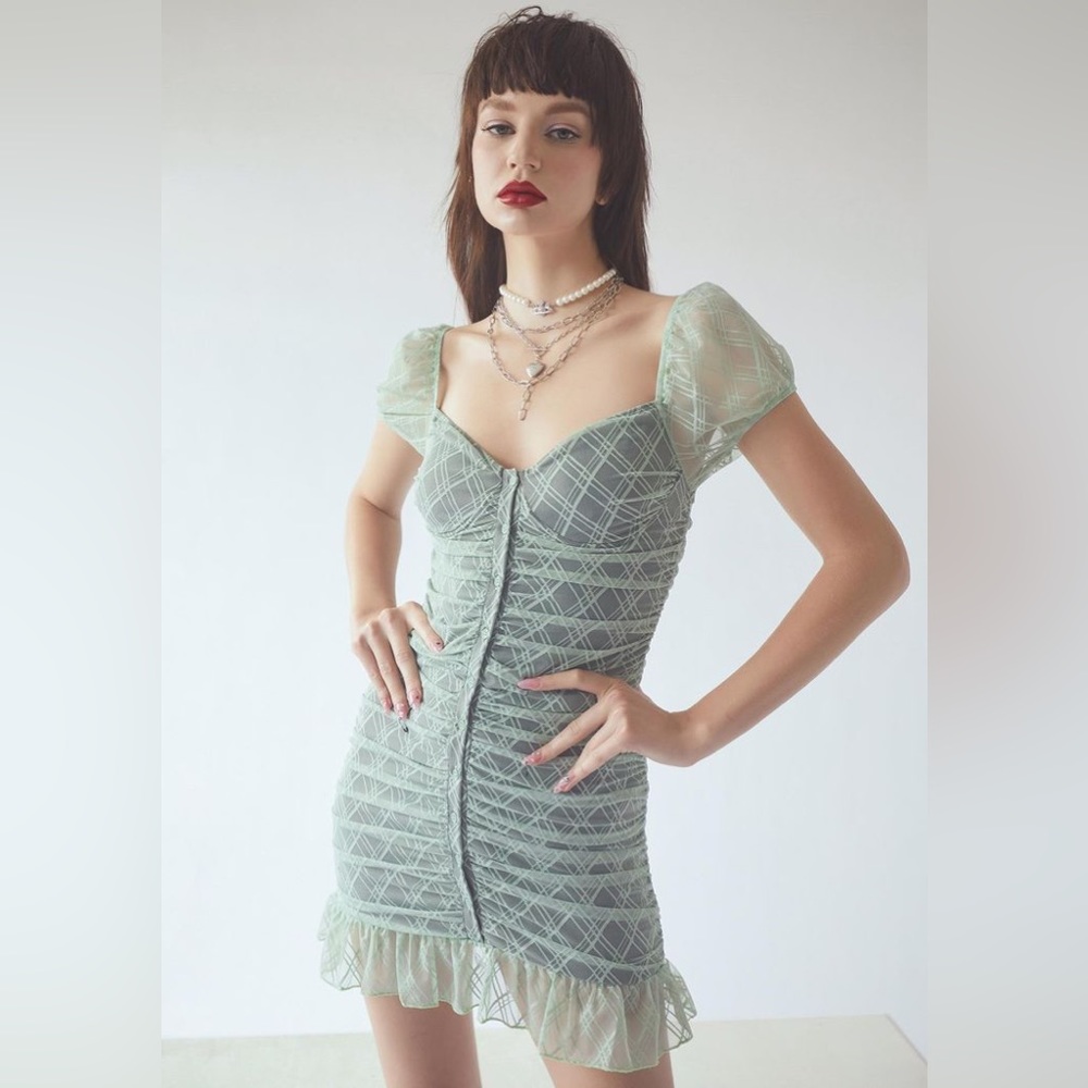 CURRENT MOOD green ruffle dress